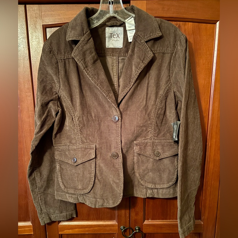 Tex by Max Azria Women's Army Green Corduroy Jacket #1413
